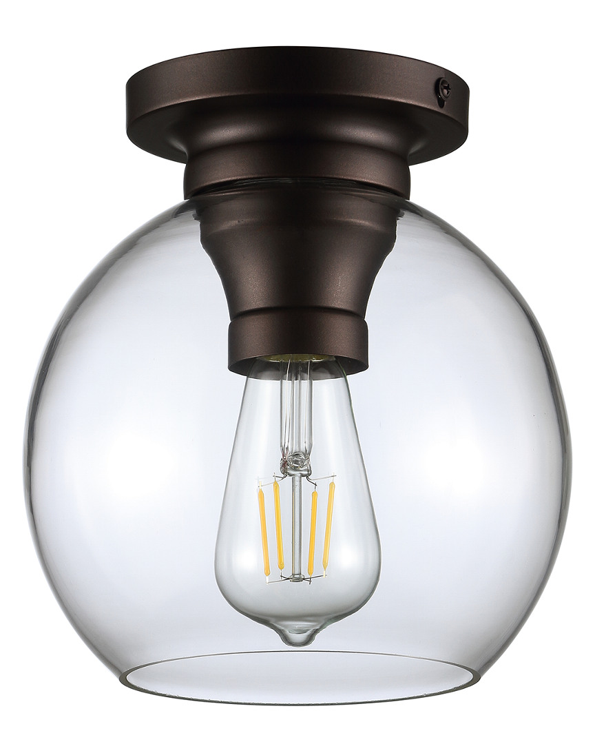 Jonathan Y Atlas 7.75in Metal Glass Led Flush Mount