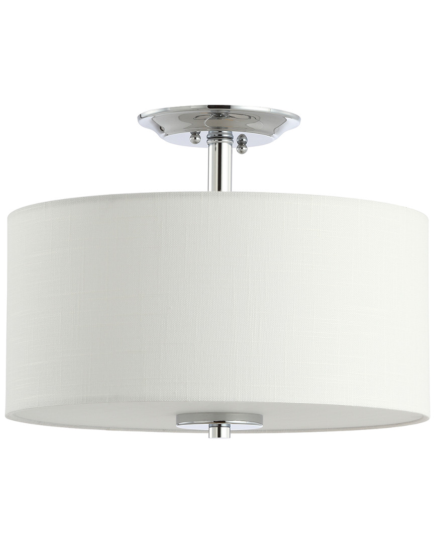 Jonathan Y Marc 15in Metal Linen Led Semi-flush Mount