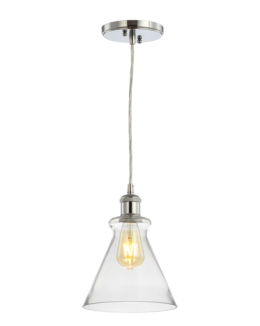 Jonathan Y Goldwater 7.5in Adjustable Drop Metal Glass Led Pendant