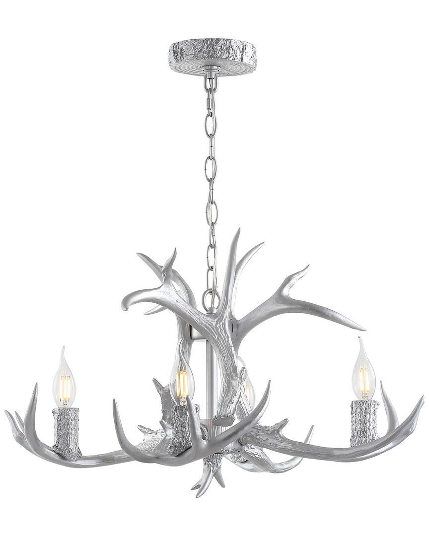 JONATHAN Y JONATHAN Y ELDORA 26IN ADJUSTABLE RESIN ANTLER 4-LIGHT LED CHANDELIER