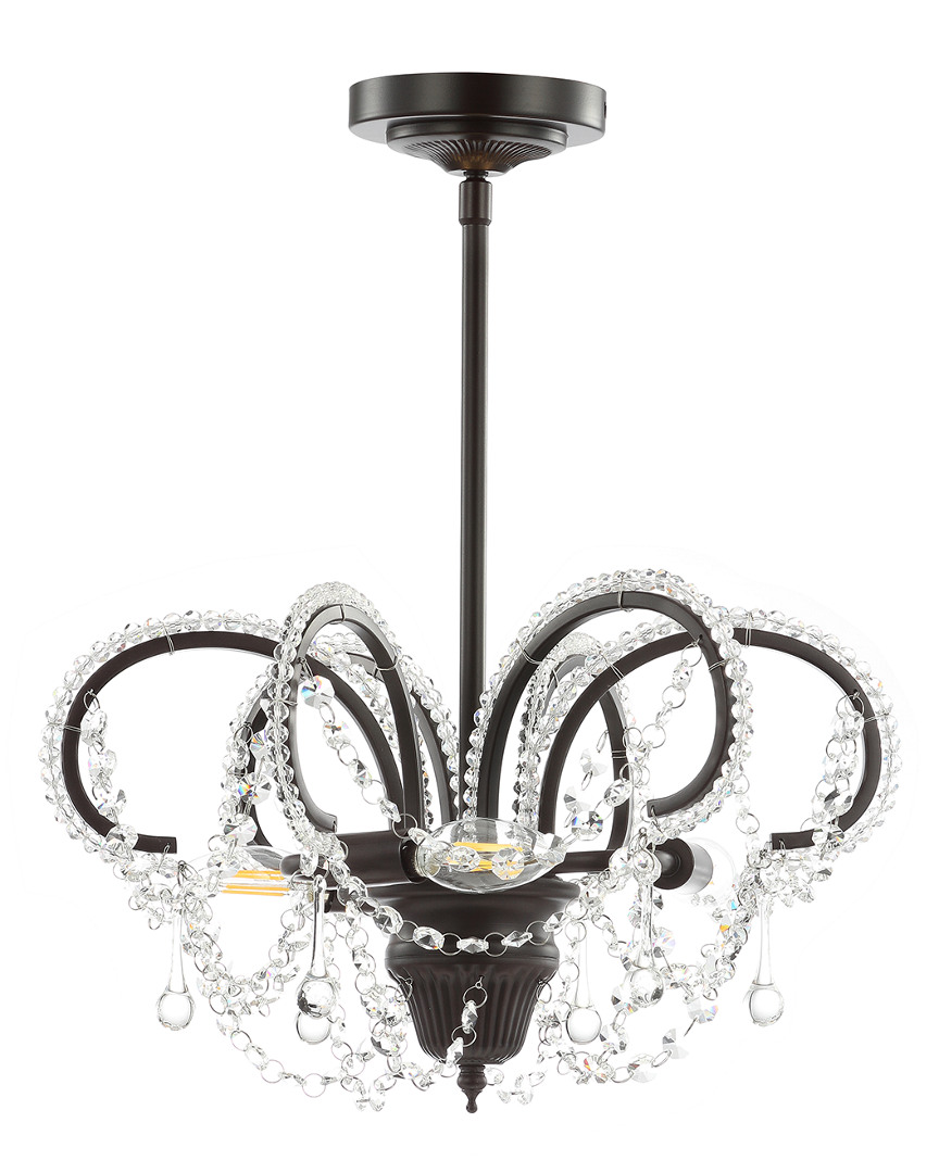 Jonathan Y Caroline 16in Metal Crystal Led Adjustable Pendant
