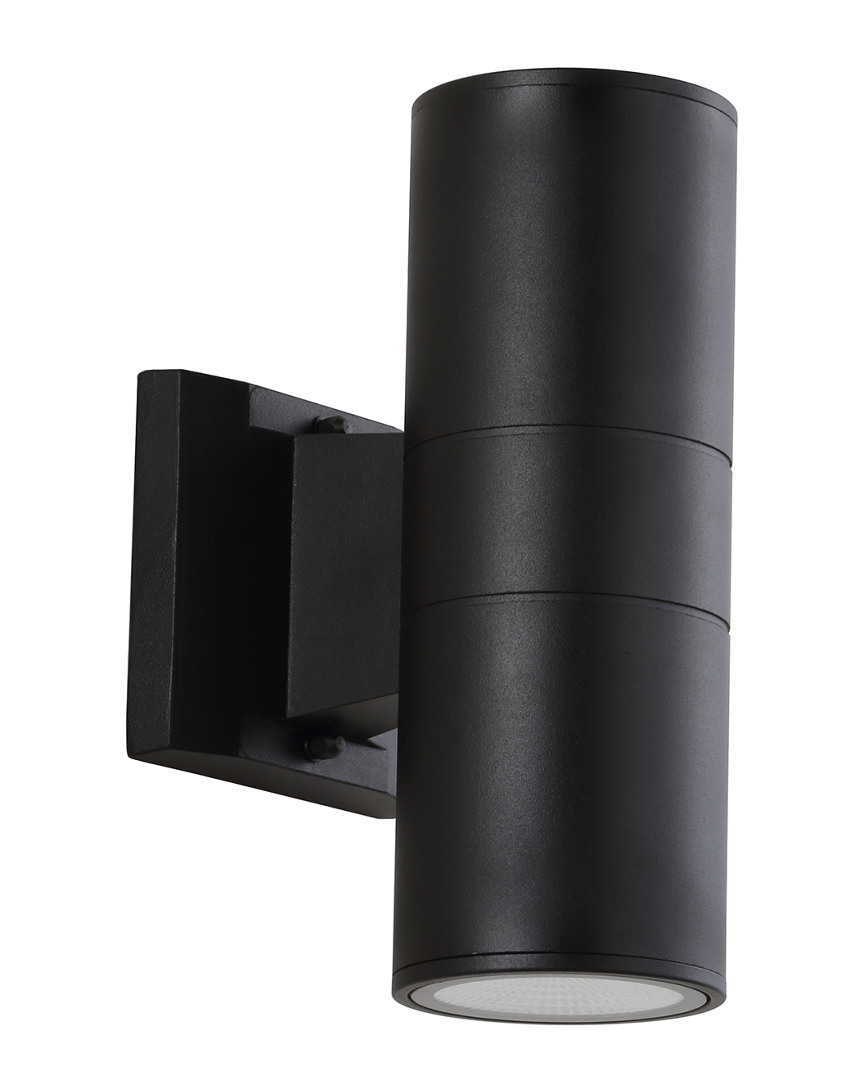 Jonathan Y Duo 9.75in Cylinder Outdoor Metal Glass Integrated Led Sconce With Uplight