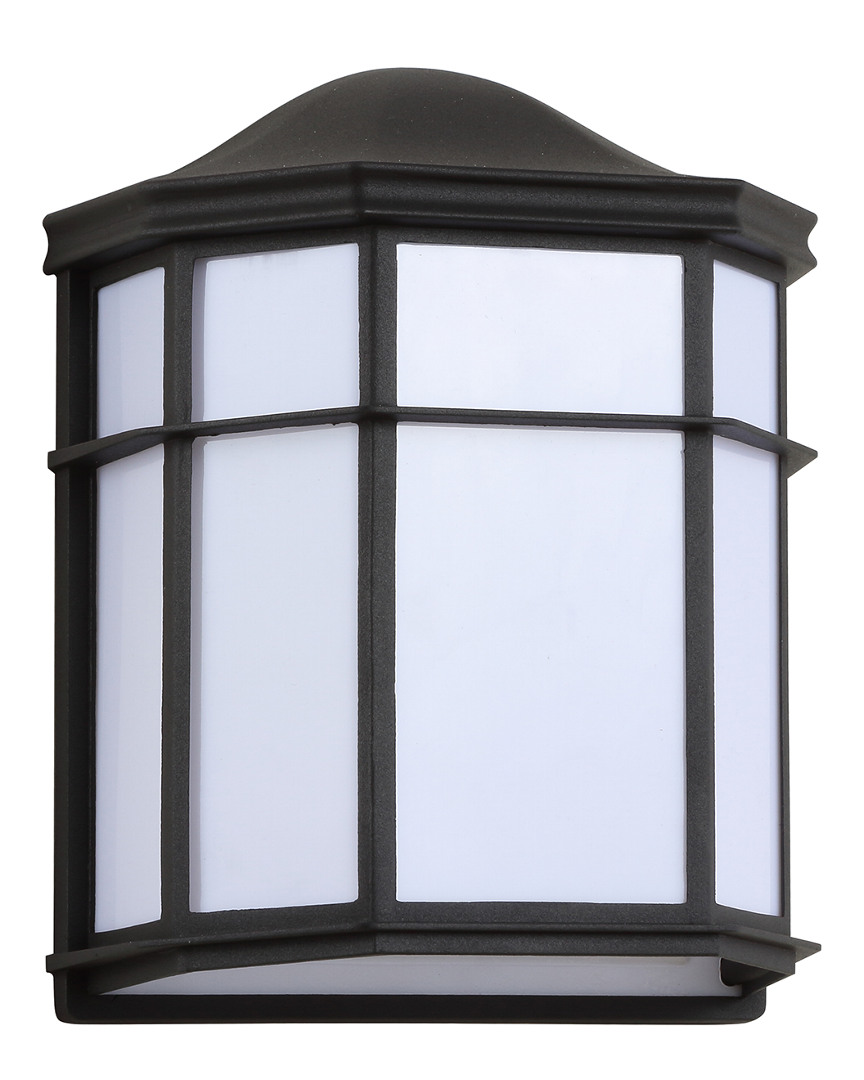Jonathan Y Henry 9.7in Outdoor Frosted Acrylic Metal Integrated Led Sconce In Black,white