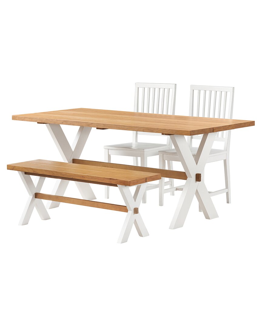 Alaterre Furniture Chelsea 72in Dining Table With Bench, Set Of 2 In Natural