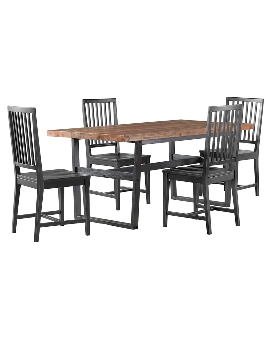 Alaterre Furniture Walden72in Dining Table With Solid Cedar Top & 4 Wood Chair, Set Of 5 In Natural