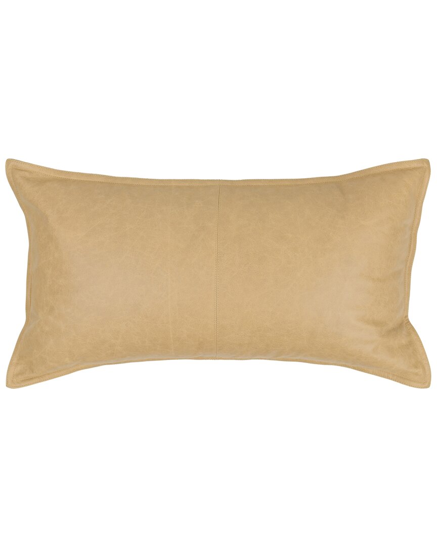 Classic Home Dyed & Lightly Distressed Genuine Leather Throw Pillow
