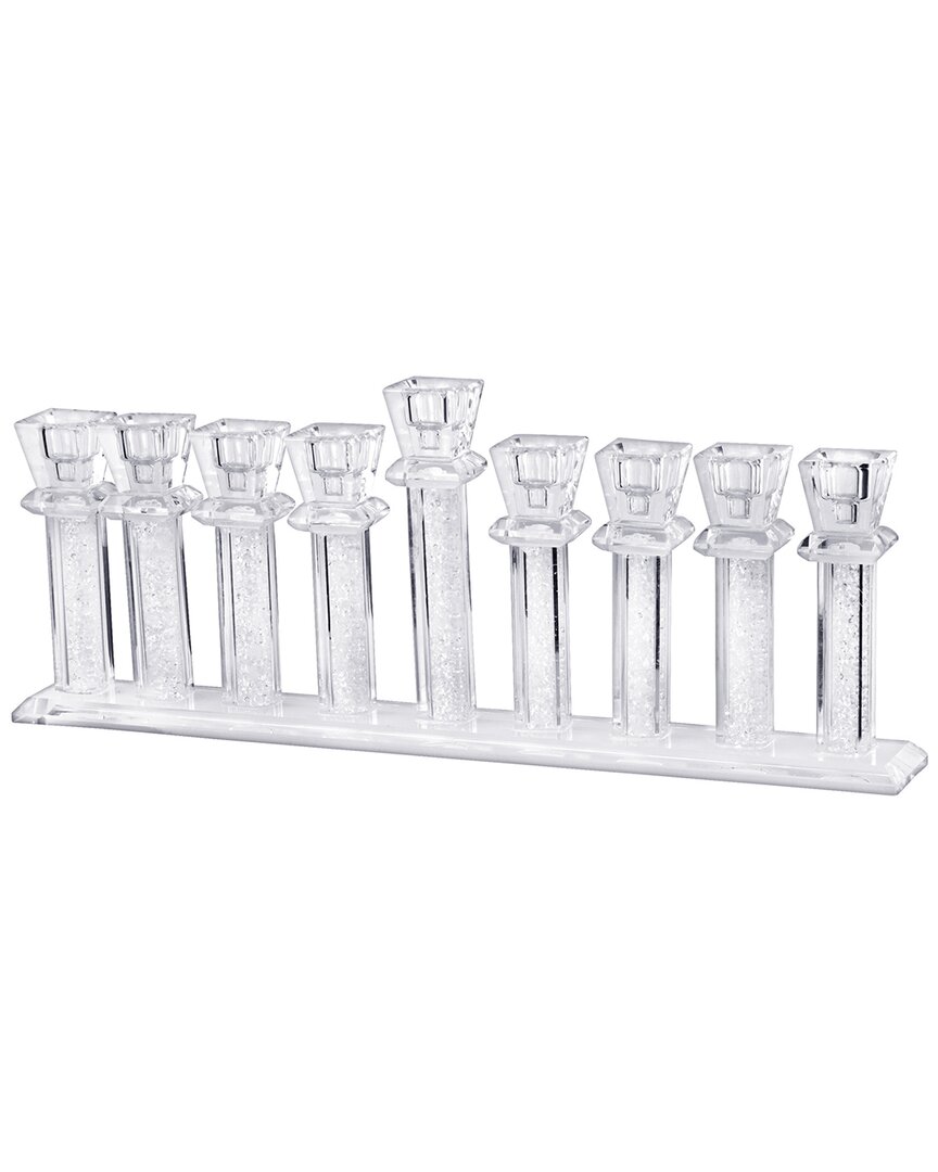 Bt Shalom Crystal Menorah With Inner Gemstones