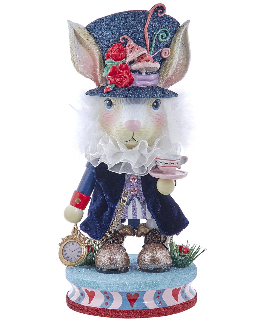 Kurt Adler 12-inch Hollywood Nutcrackers White Rabbit Nutcracker In Blue
