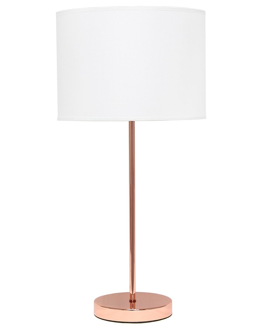 Lalia Home Laila Home Rose Gold Stick Lamp With Fabric Shade