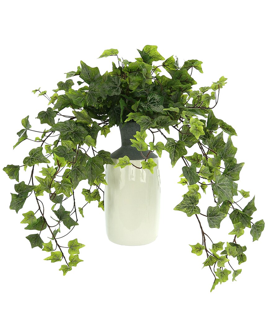 Shop Creative Displays Ivy Arrangement In Tall Ceramic Vase In Green