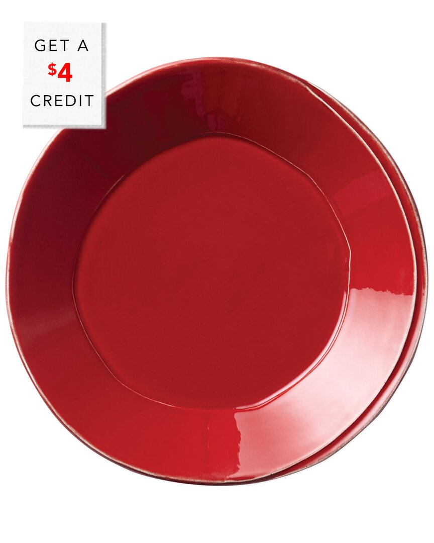 Vietri Lastra European Dinner Plate With $4 Credit In Red