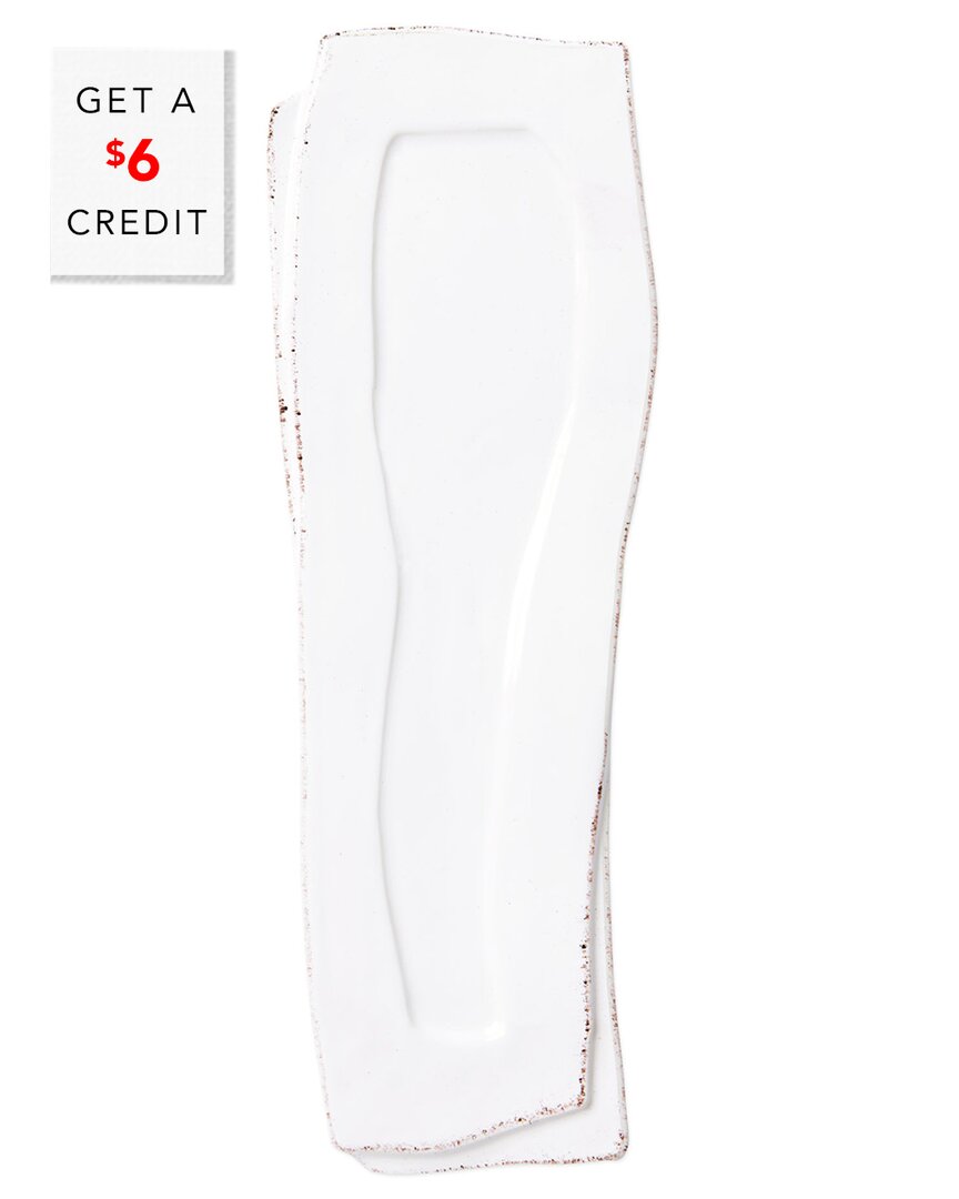 Vietri Lastra Spoon Rest With $6 Credit In White