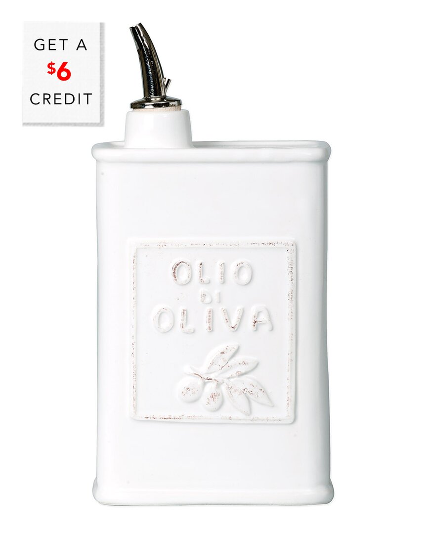 Vietri Lastra Olive Oil Can In White