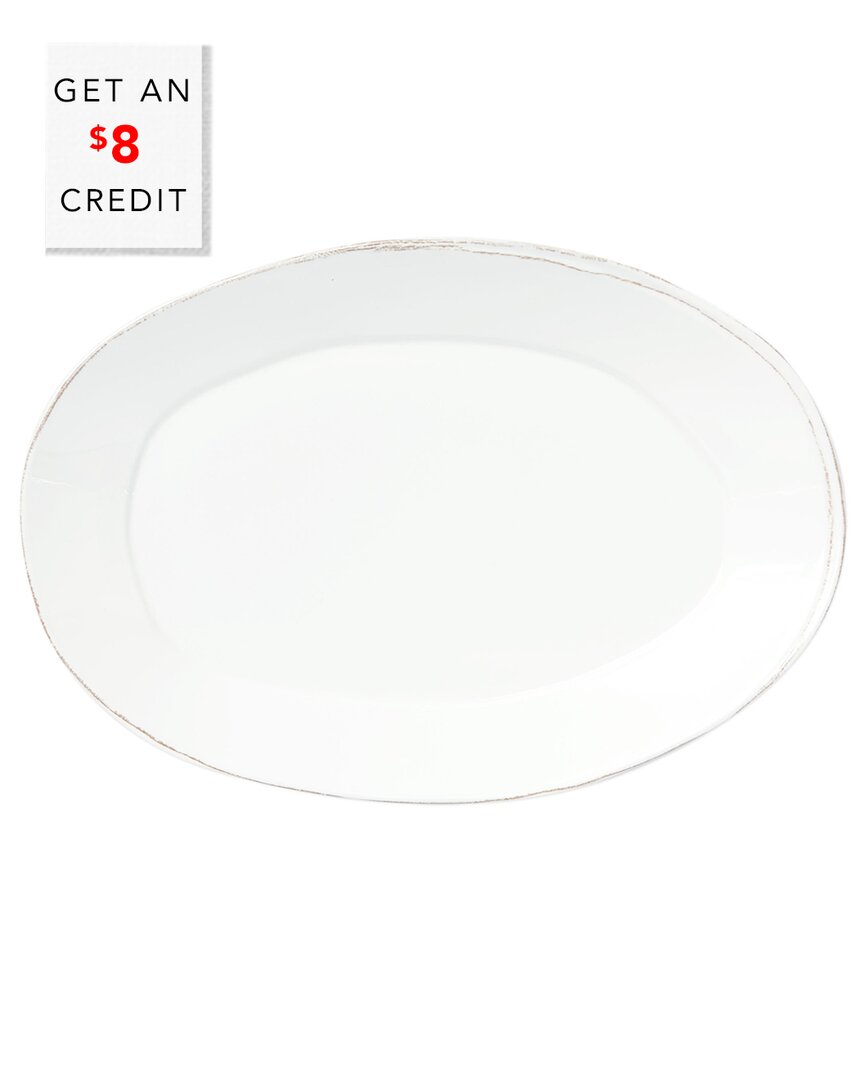 Vietri Melamine Lastra Oval Platter In White