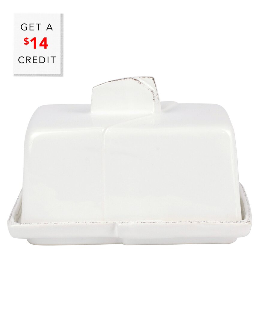 Vietri Lastra Butter Dish With $11 Credit In White