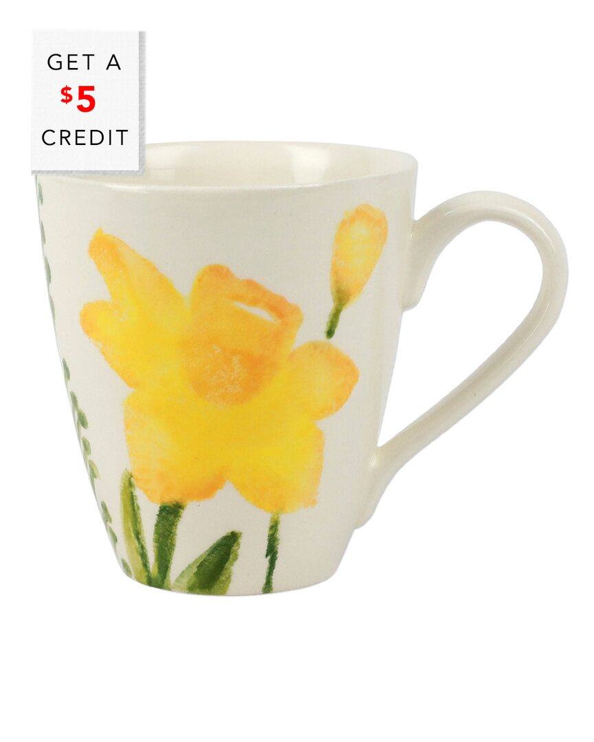 Vietri Fiori Di Campo Daffodil Mug With $5 Credit In Multi