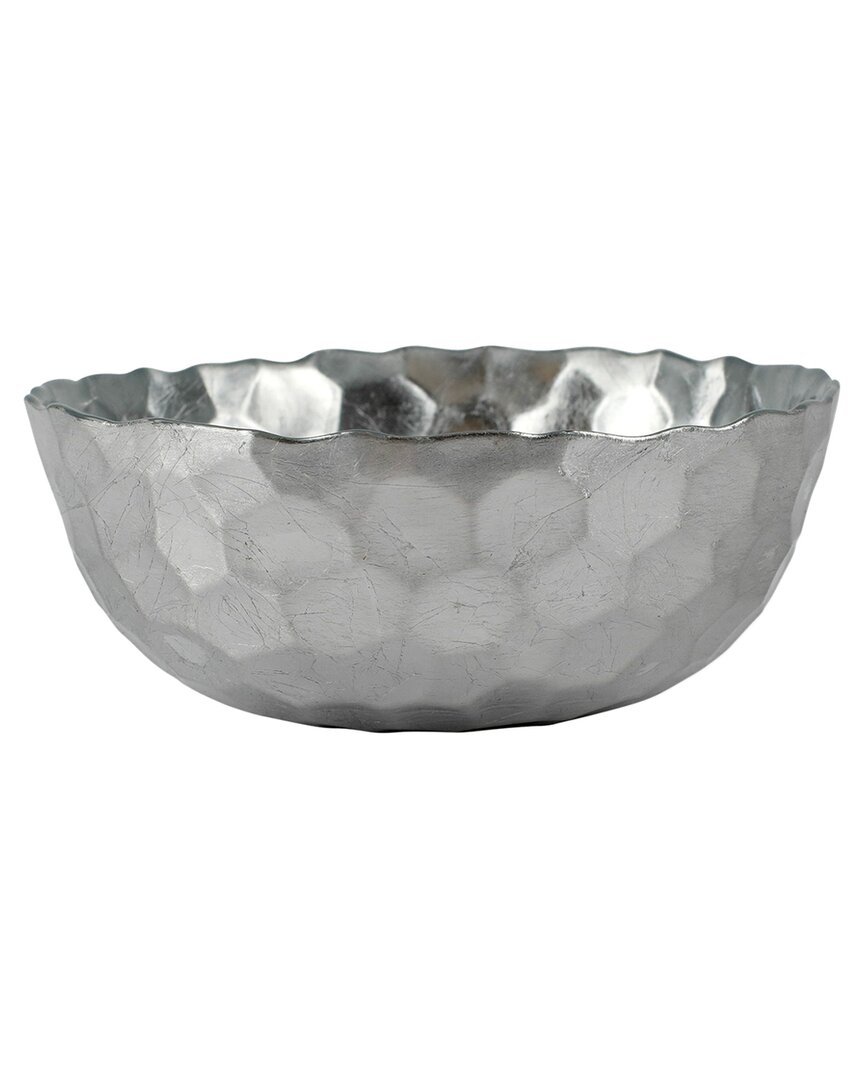Vietri Rufolo Glass Honeycomb Medium Bowl In Platinum