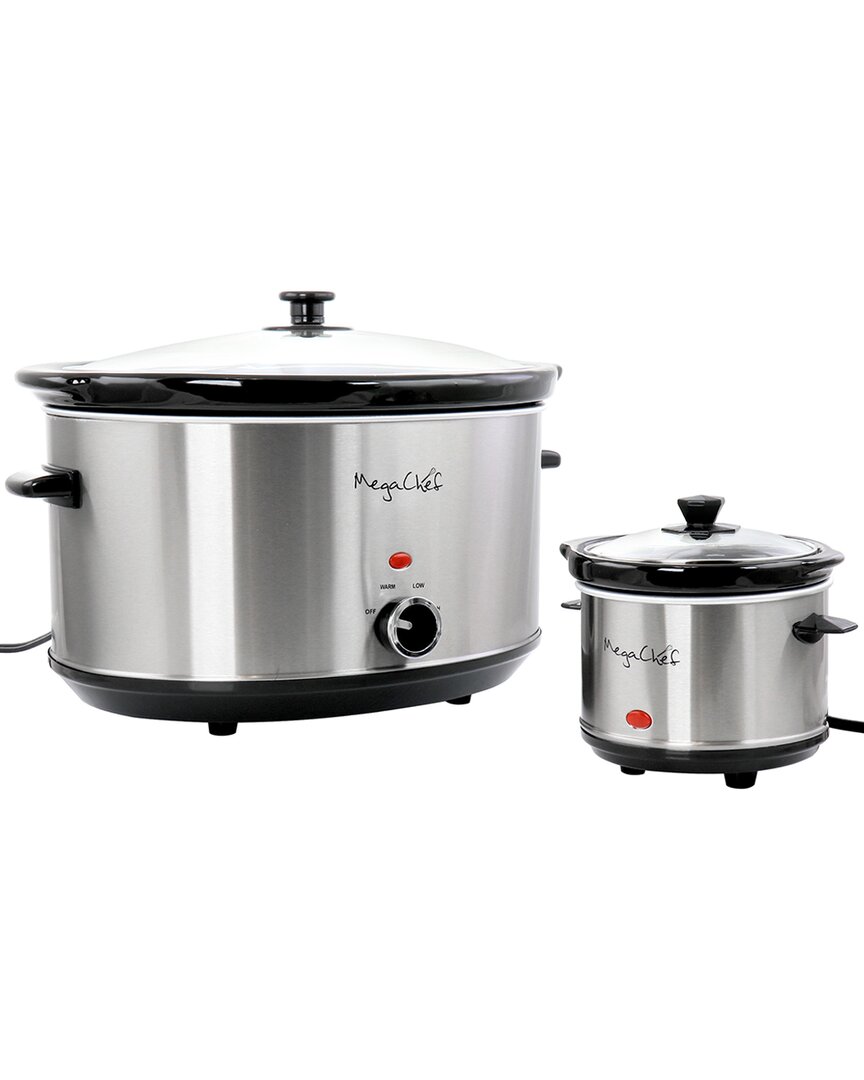 Megachef 8qt Slow Cooker With Bonus Mini 0.6qt Warmer