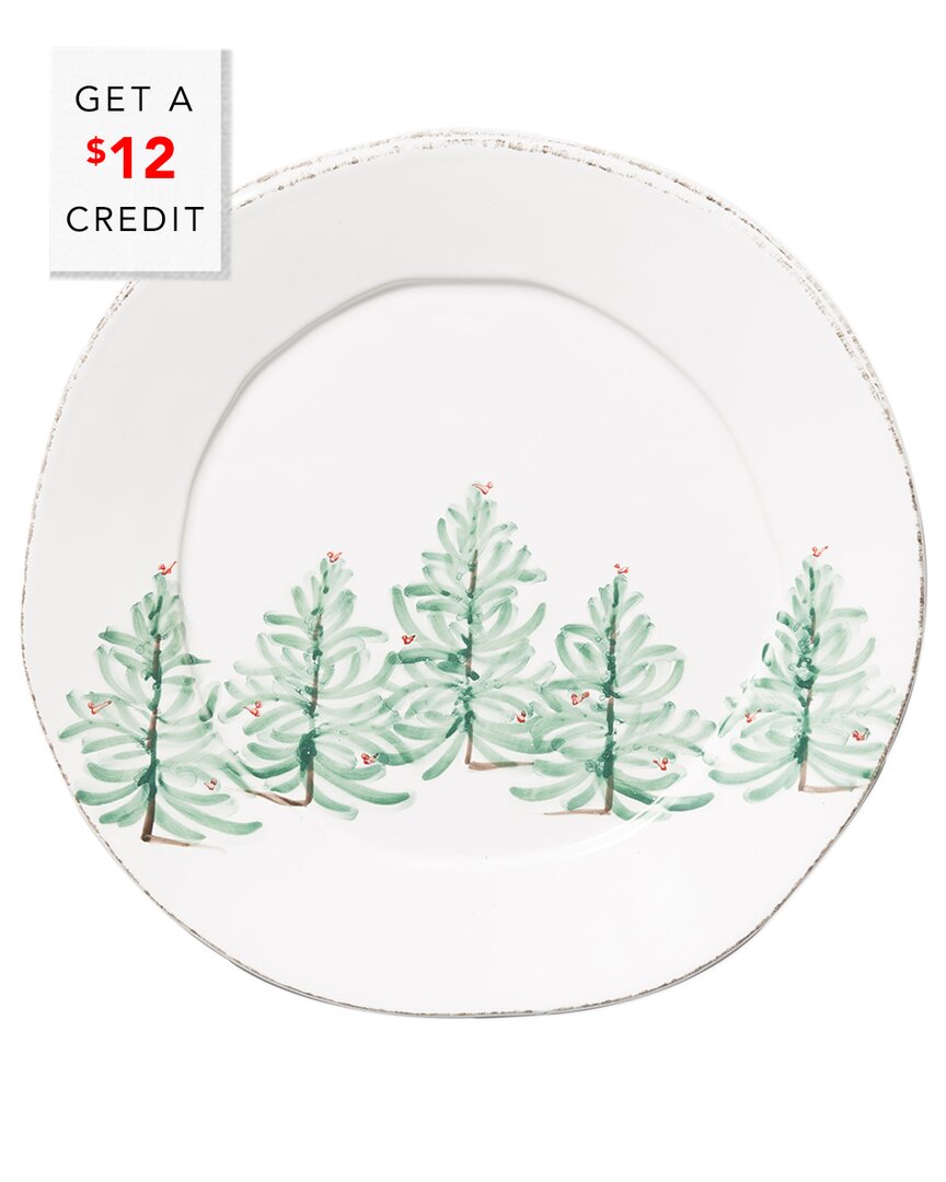Vietri Lastra Holiday Round Platter With $12 Credit In Multicolor