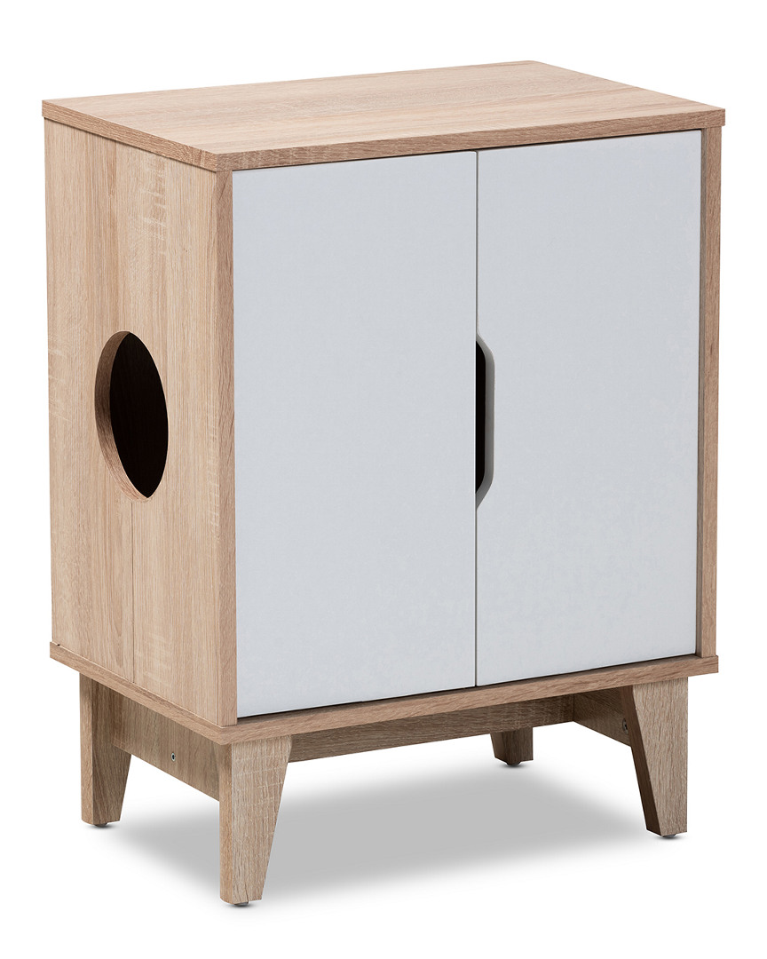 Design Studios Romy Mid-century Modern 2-door Wood Cat Litter Box Cover House