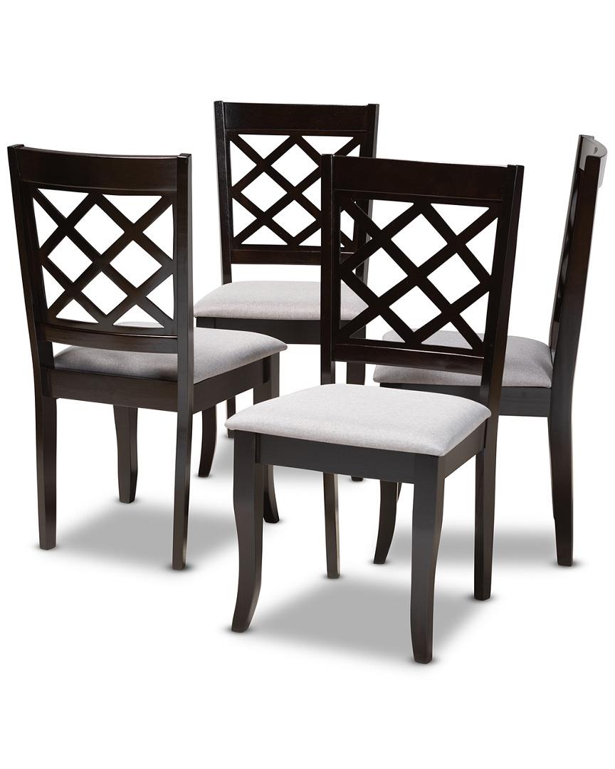 Design Studios Set Of 4 Verner Modern And Contemporary Wood Dining Chairs