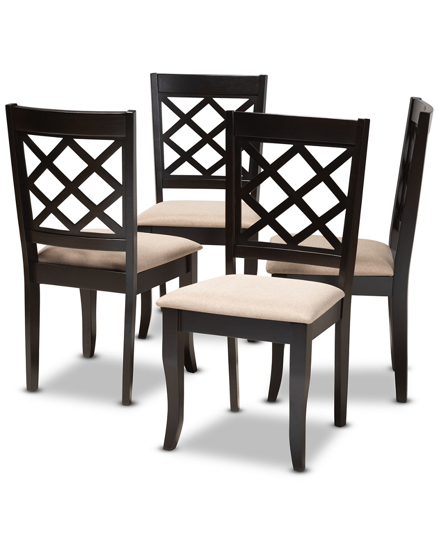Design Studios Set Of 4 Verner Modern And Contemporary Wood Dining Chairs