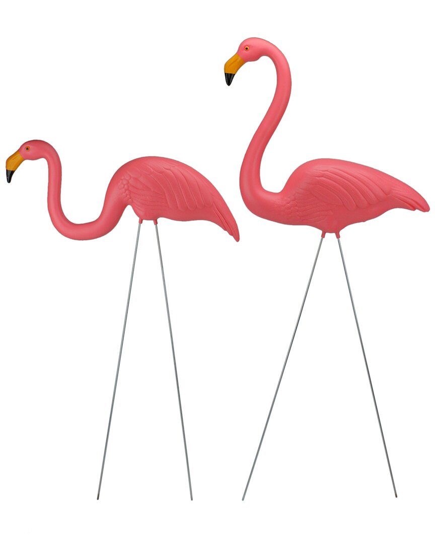Northlight Set Of 2 Tropical Pink Flamingo Outdoor Lawn Stakes