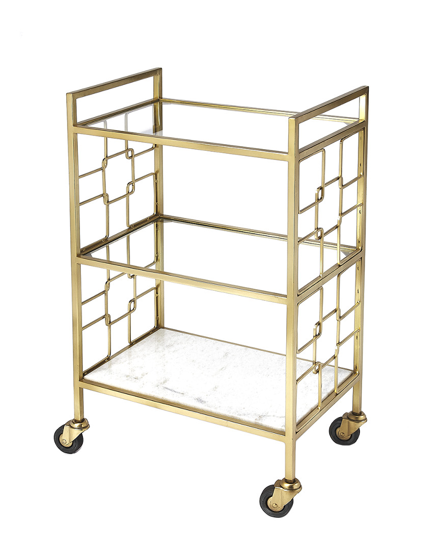 Butler Specialty Company Arcadia Polished Gold Bar Cart