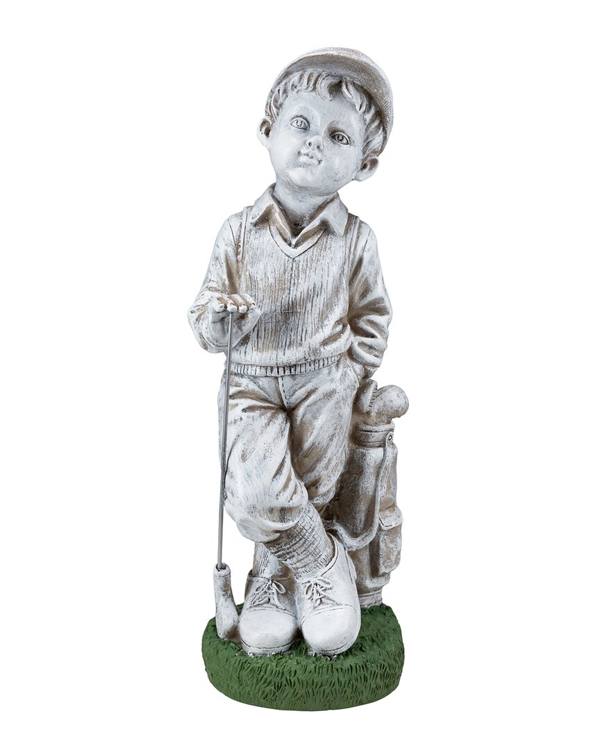 Northlight Golfer Boy With Clubs Outdoor Garden Statue