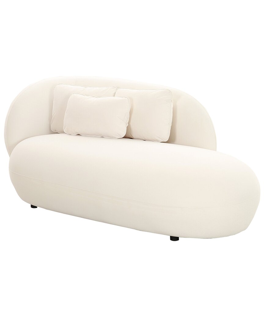 Tov Furniture Galet Velvet Chaise In Cream