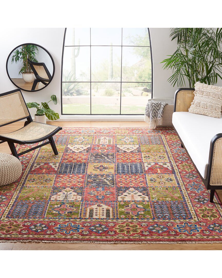 Safavieh Samarkand Hand Knotted Wool-blend Rug In Red