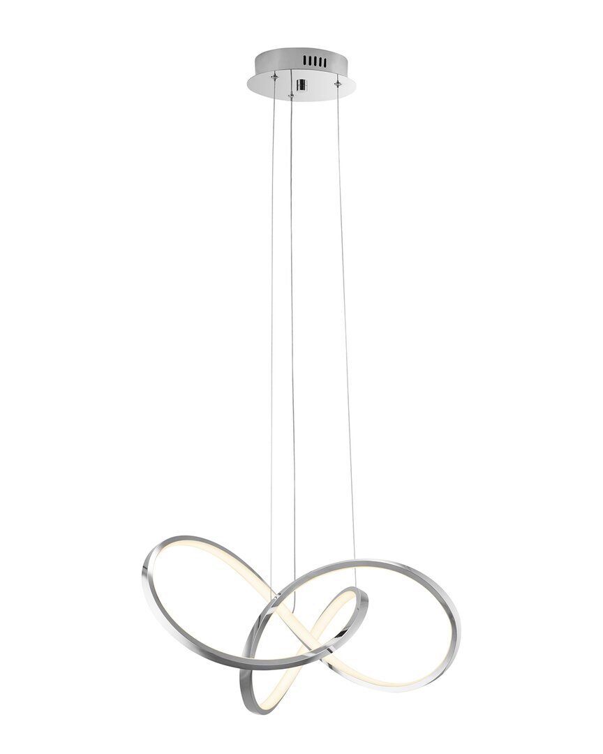 Finesse Decor Knotted Led Dimmable Chandelier In Silver