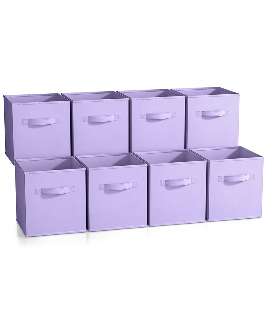 Sorbus 11in 8 Pack Foldable Storage Bins In Purple