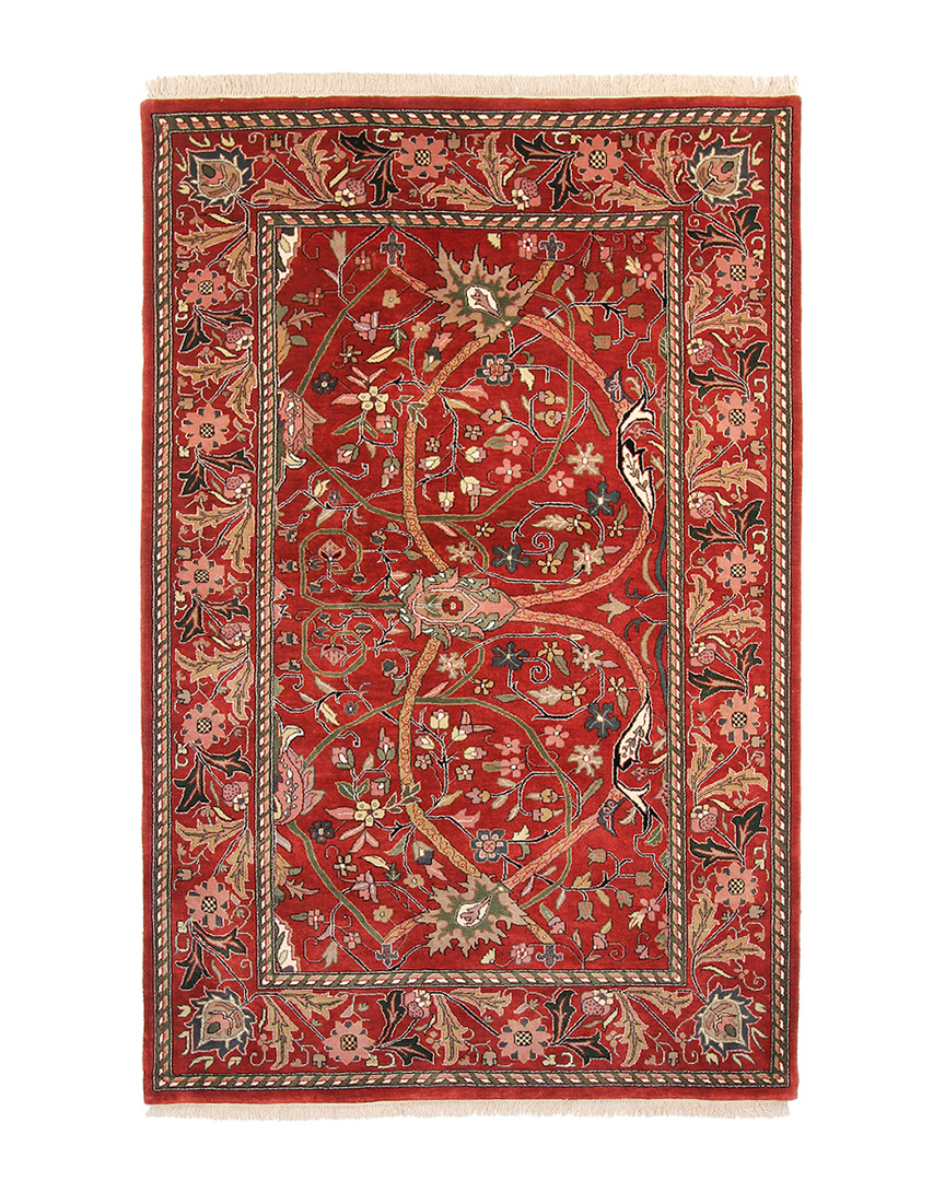 F.j. Kashanian Agra Hand-knotted Rug In Red