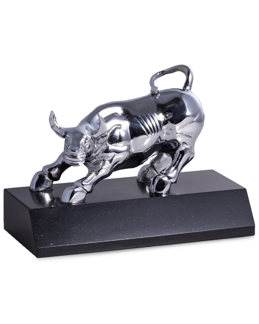 Bey-berk Chrome Plated Bull Sculpture