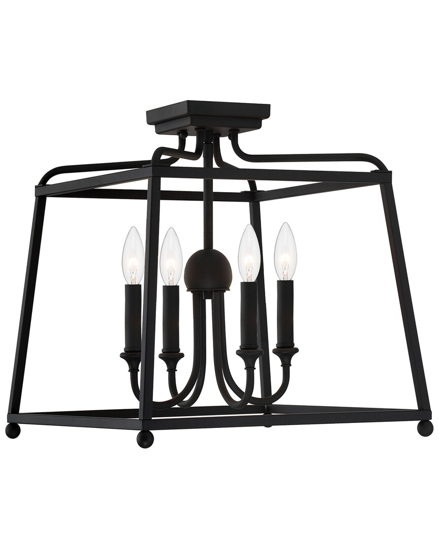 Shop Crystorama Libby Langdon For  Sylvan 4-light Black Forged Ceiling Mount