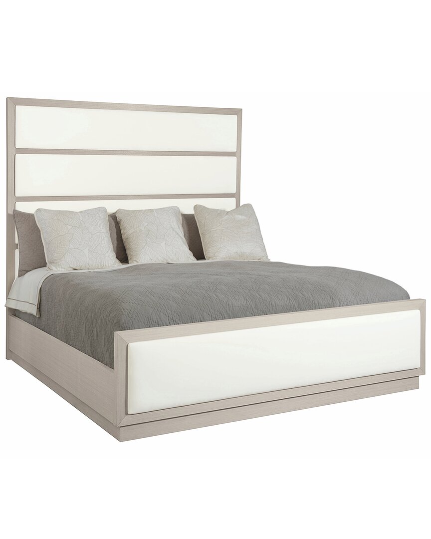 Bernhardt Axiom Upholstered Panel Bed In Grey