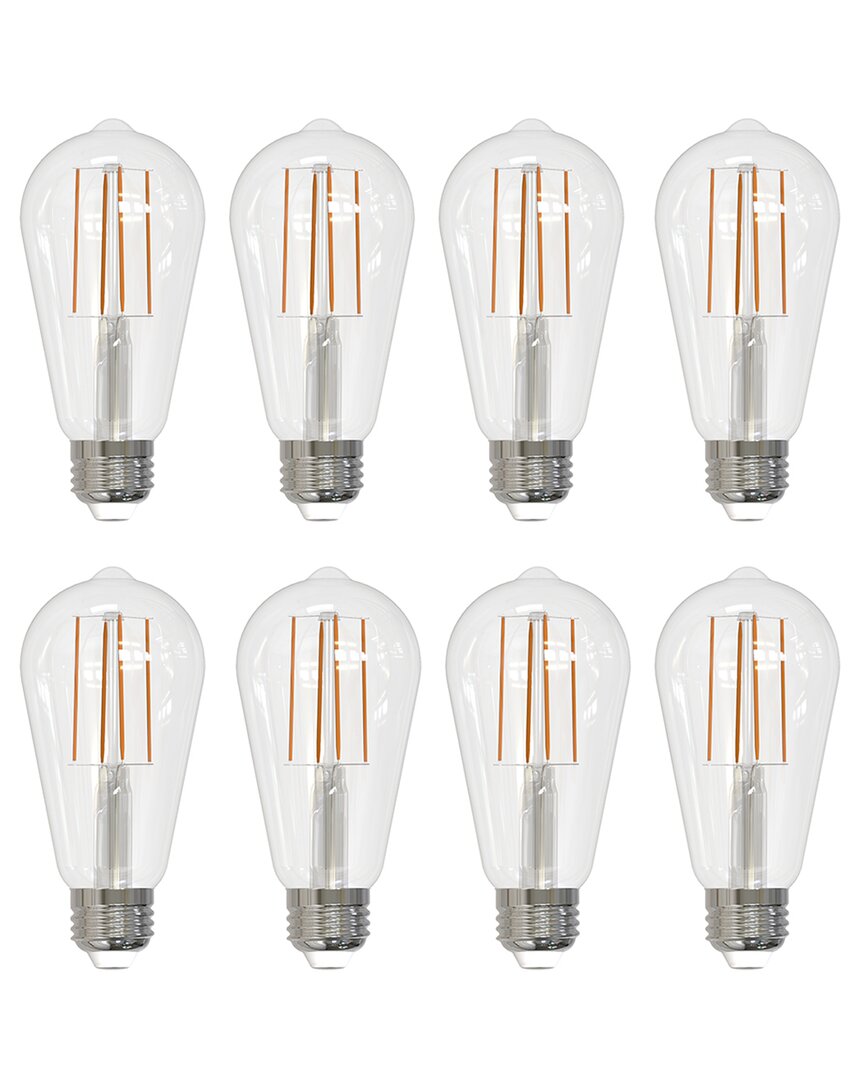 Bulbrite Pack Of (8) 7 Watt Dimmable Clear Filament St18 Medium (e26) Led Bulb