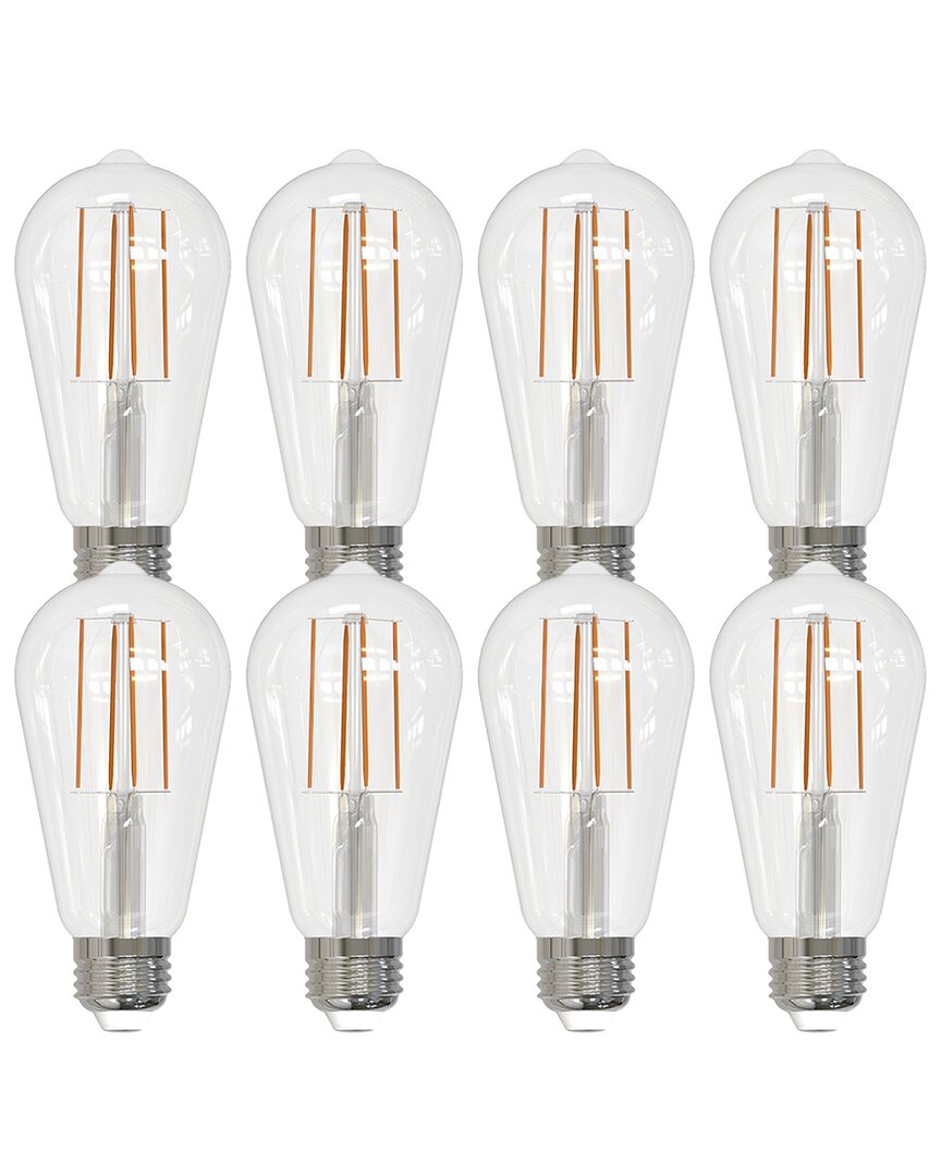 Bulbrite Pack Of (8) 7 Watt Dimmable Clear Filament St18 Medium (e26) Led Bulb