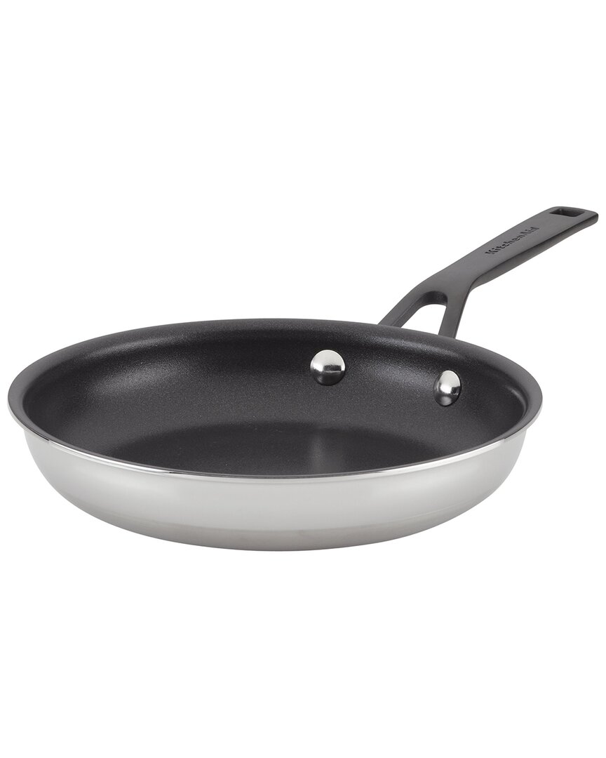 Kitchenaid 5-ply Clad Stainless Steel Nonstick Induction Frying Pan In Silver