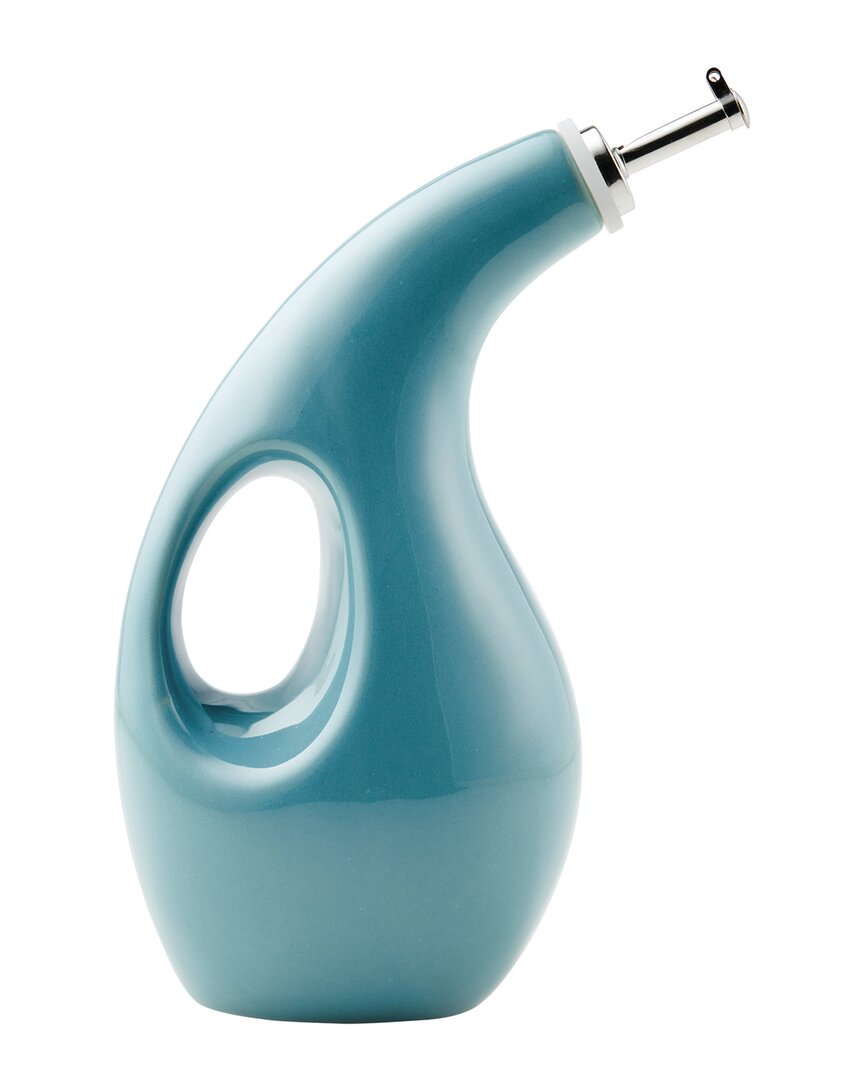 Shop Rachael Ray Ceramic Evoo Oil And Vinegar Dispensing Bottle, 24oz In Blue
