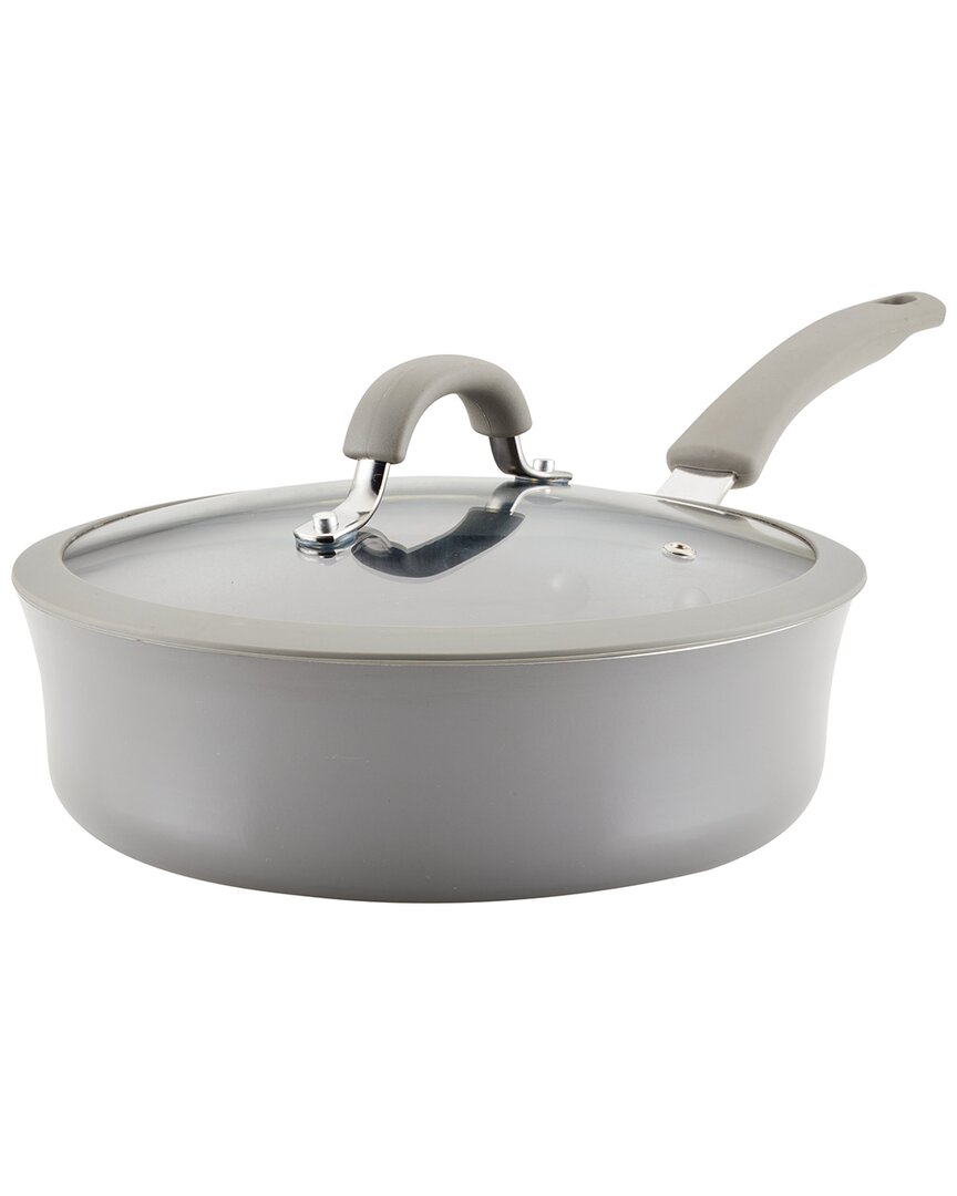 Rachael Ray Cook + Create Aluminum Nonstick Saute Pan With Lid, 3-quart In Grey