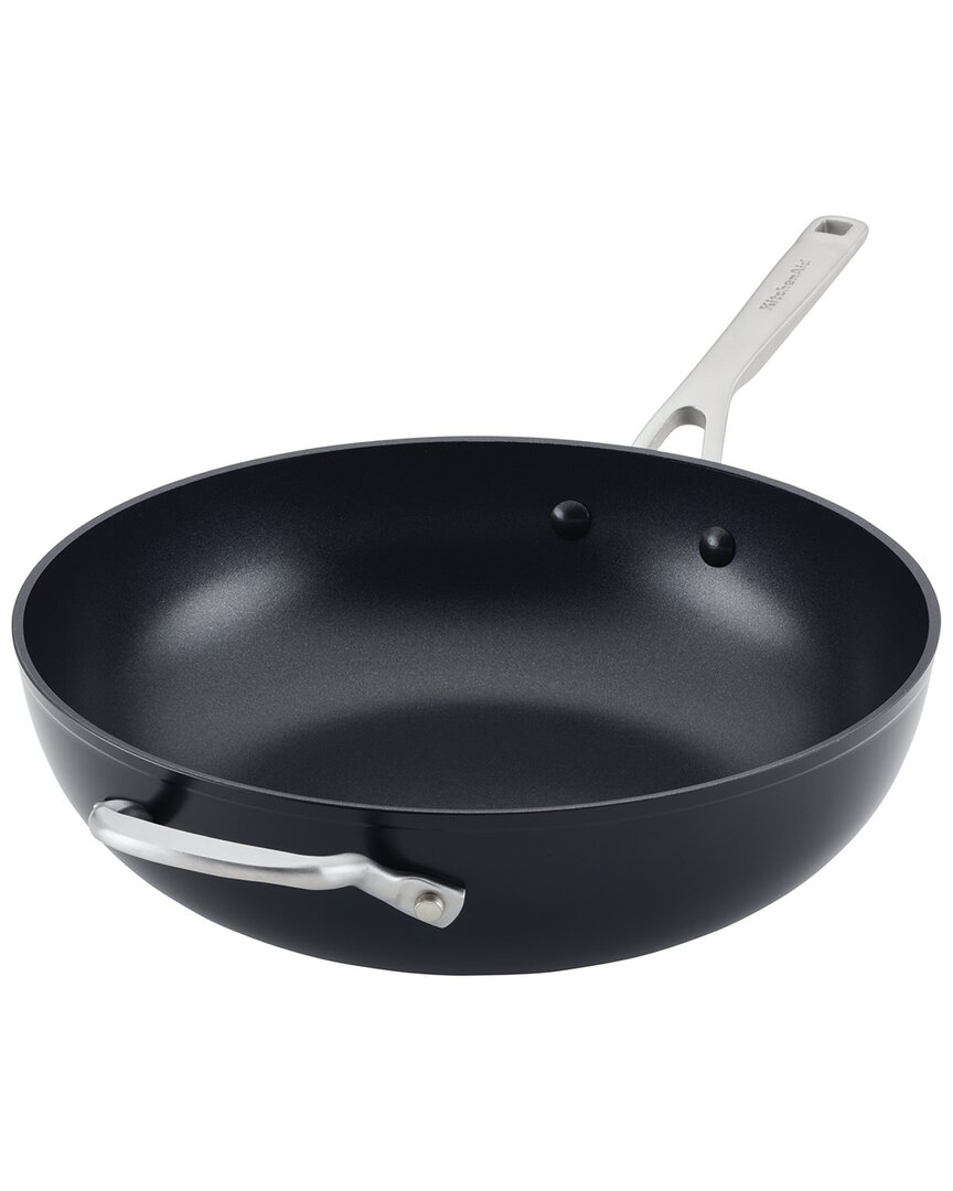 Kitchenaid Hard-anodized Induction Nonstick Wok With Helper Handle, 12.25in In Black