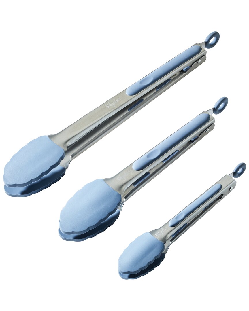 Shop Ayesha Curry Tools & Gadgets Locking Tongs Kitchen Utensil Set, 3pc In Blue