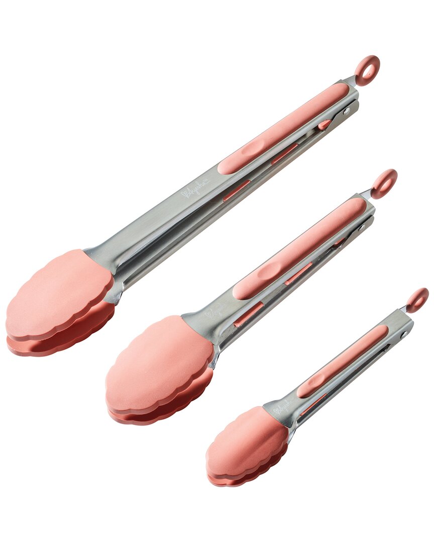 Ayesha Curry Tools & Gadgets Locking Tongs Kitchen Utensil Set, 3pc In Red