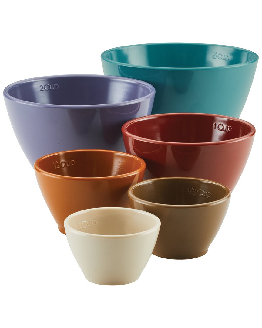 Rachael Ray Cucina Melamine Nesting Measuring Cups, Set Of 6 In Multi