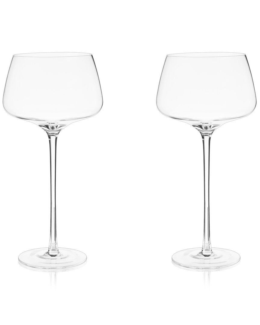 Viski Angled Crystal Amaro Spritz Glasses In Clear