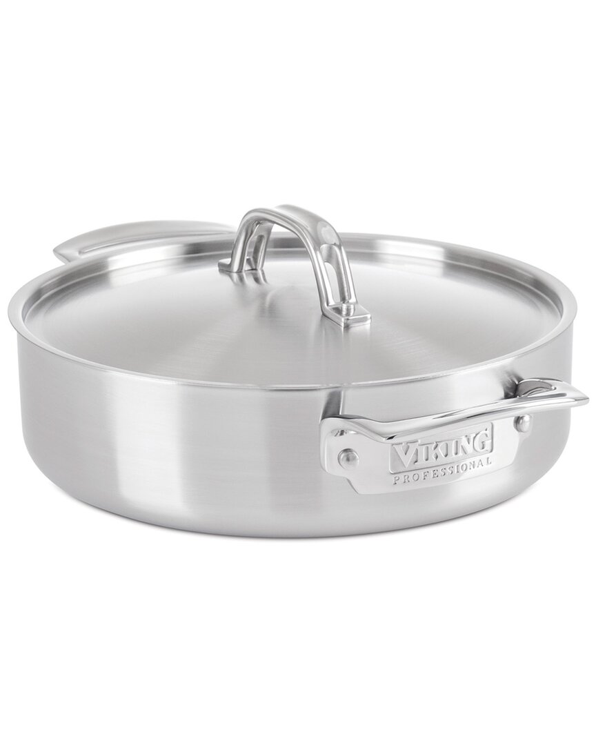 Shop Viking Professional 5-ply Stainless Steel 3.4qt Casserole Pan In Silver