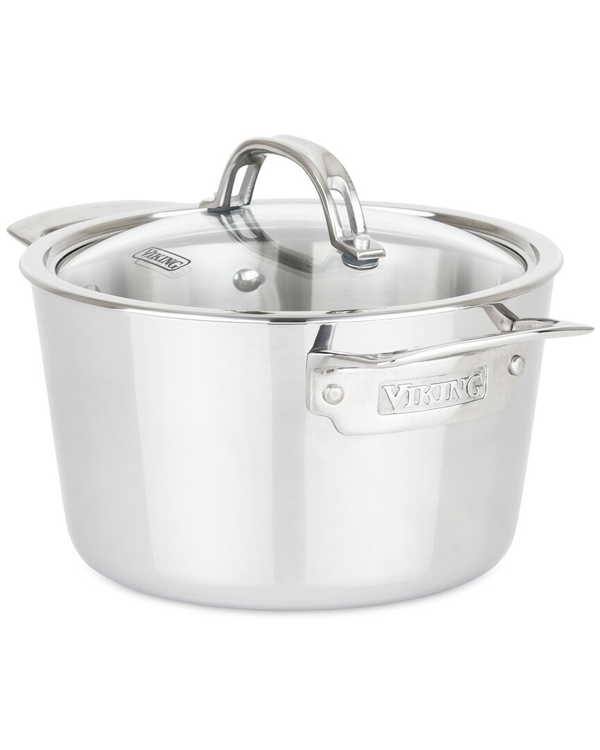 Viking Contemporary 3-ply Stainless Steel 3.4qt Soup Pot In Silver