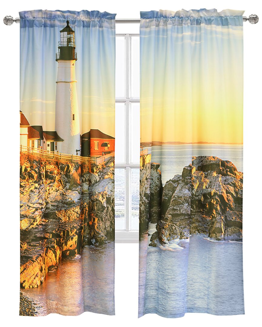 Habitat Photo Reels Digital Panoramic Print Curtain Panel Pair In Multi